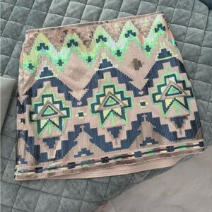 Sequin Embellished Geometric Skirt